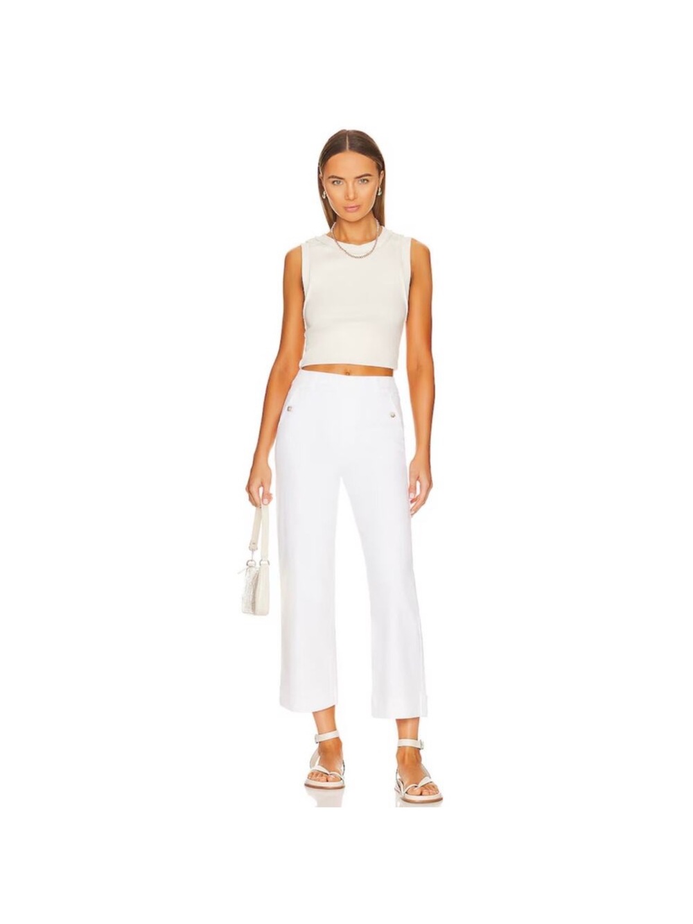 NWT Spanx Stretch Twill Cropped Wide Leg Pants